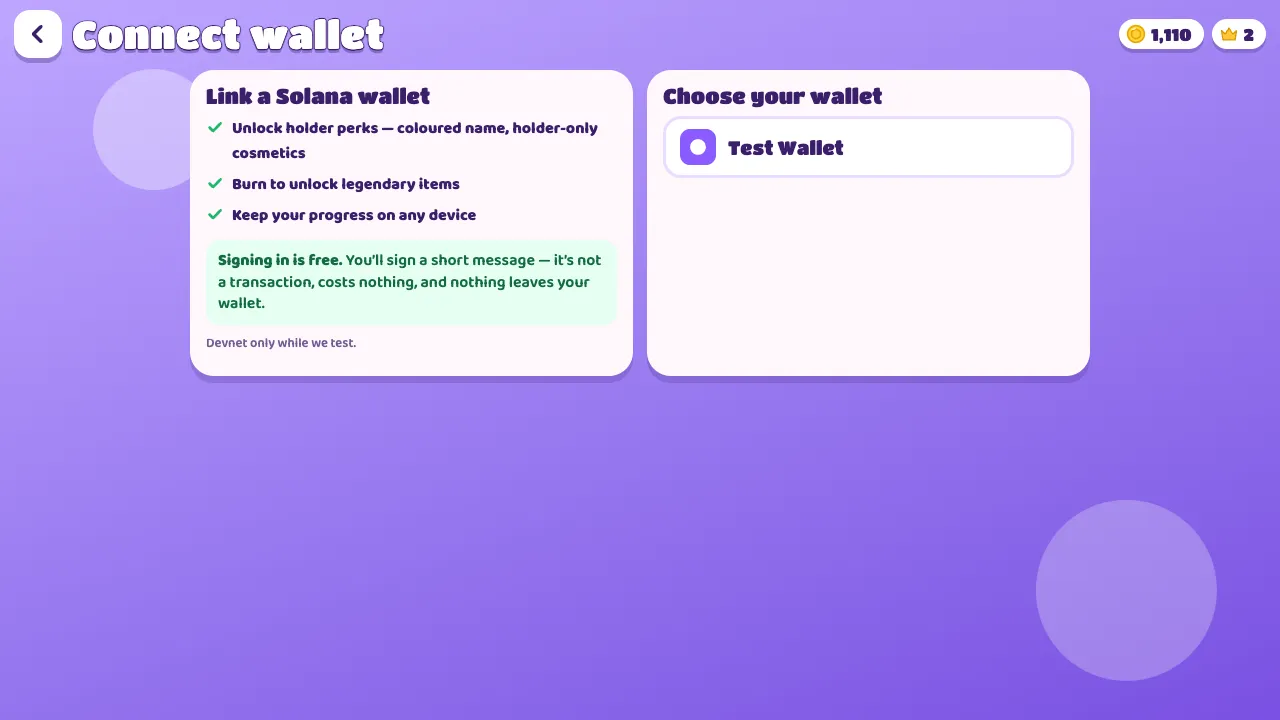 Wallet connect dialog